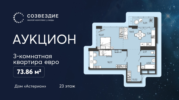 Аукцион на квартиру в ЖК «Созвездие»